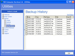 You will be able to see a history of where and when backups have been made